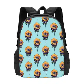 Модни чанти Anemone Hot Sale Backpack Anemone Слънчоглед Оранжево Растение Остра Тъмната Есен Есен Природа
