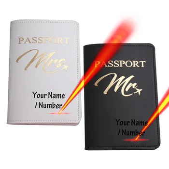 Нова персонализирана корица за паспорт с имената, капаци за сватбени подаръци за двойки, държач за карти, Пътни чанти, Аксесоари