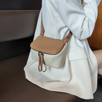 Нагрудная чанта луксозна марка 2024 от мека кожа, поясная чанта, ежедневна чанта през рамо