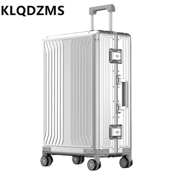 Бизнес куфар KLQDZMS, мъжки 20-инчов посадъчен кутия, 28 чанти за колички от алюминиево-магнезиева сплав, женски пътен куфар, 24 бр