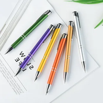 25ШТ Алуминиева дръжка с рычажным на горивото, метална дръжка с двоен наклон, метална химикалка писалка за студенти, канцеларски материали