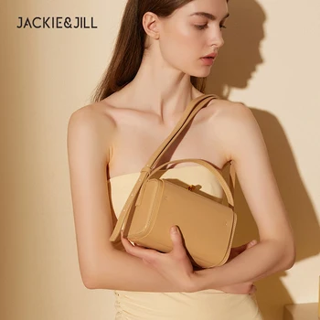 Луксозна дамска чанта за през рамото от мека телешка кожа Джаки & Jill, модерна чанта-калъф от естествена кожа, малка квадратна чанта-месинджър