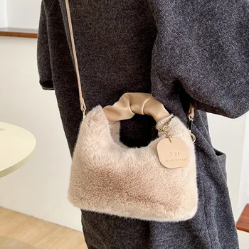 Есенно-зимни Корейската версия на Женската меки плюшени кожена чанта през рамо, нова мода проста чанта през рамо за пътуване пазаруване