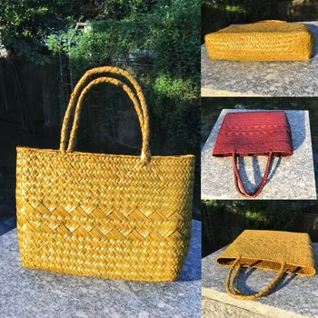 Опаковка от морски водорасли ръчно изработени, тайландска версия на женската европейската и американската вятърна чанта през рамо, пътна плажната опаковане за почивка на едро