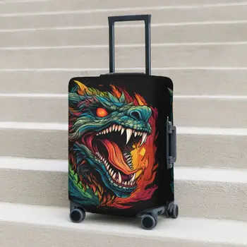 Калъф за куфара с огнения дракон, Гъвкави Аксесоари за багаж с Забавен домашен любимец, Защита за бизнеса