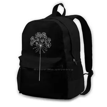 Рисованный Вектор Морков цвете, черно-бели графики, татуировка, раница за училище лаптоп, чанта за пътуване, абстрактни Apiaceae