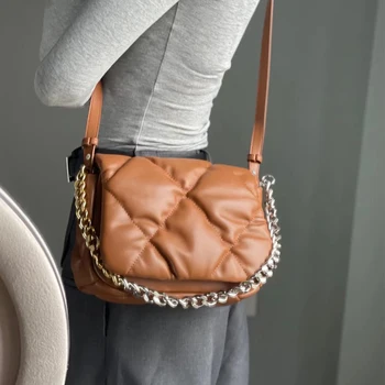 Нова чанта с ананас, дамски чанти през рамо с ромбической, контрастиращи на веригата, аниме чанта през рамо за жени, малки квадратни дамски чанти за ръце