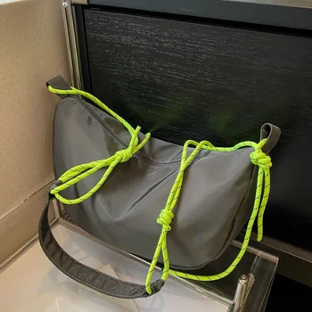 Нови чанти през рамо от найлонов плат, реколта однотонная чанта-скитник, ежедневни диагонално чанта с голям капацитет, модерна универсална женска чанта