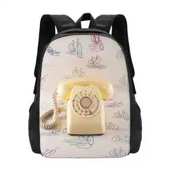 Ретро Жълто телефон, нови предмети, чанти унисекс, студентски чанта, раници, калъфи, готин разговор, класически кабел, електрическо оборудване, слушалки