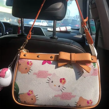 Скъпа чанта-тоут от изкуствена кожа Hellos Kittys, по-голямата голям зимна чанта под мишниците, чанта на рамото под формата на девчачьего сърце, подаръци за влюбени, приятелки.