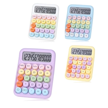 Механичен бутон калкулатор, 12-цифрен LCD дисплей, големи бутони, които са лесни за натискане, цветен калкулатор Candy