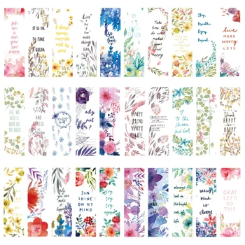 30 броя маркери за страници като маркери в флорални мотиви, разнообразни книги на маркери, определени