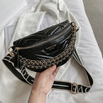 2023 Нова поясная чанта на верига за жени, стеганая чанта през рамо, с високо качество поясная чанта от изкуствена кожа, дамски пътна нагрудная чанта, набедренная чанта