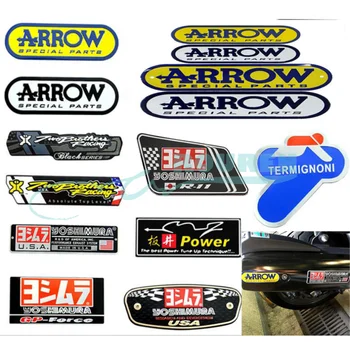 Етикети ауспуха на мотоциклета Алуминиева 3D термостойкая Мото стикер за Arrow Скорпион Honda, Yamaha, Cafe Racer Модифицирани детайли