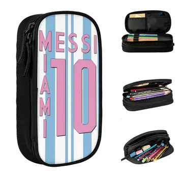 Сладък пеналы Messis 10 Football Argentina Калъф за моливи Държач за писалка за студенти Големи чанти Канцеларски материали за ученици с цип