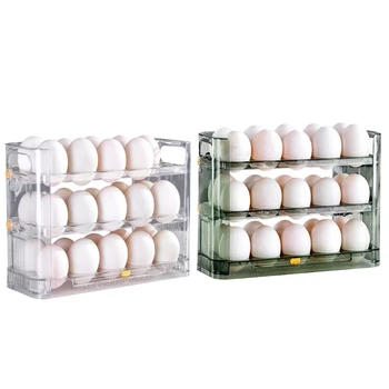 Държач за яйца Хладилника за 30 Кошница За Яйцата, 3-Слойный Органайзер За Съхранение на Яйца