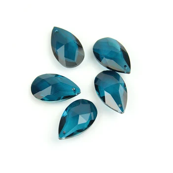 Подробности кристал полилеи със син цирконий 38 мм / 50 мм / 63 мм / 76 мм, мъниста от бадемова кристал полилеи, осветителни призма, висящи детайли за окачване.