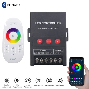 Bluetooth Контролер DC5-24V WS2812B RGB Контролер с RF Докосване на Дистанционното Управление, за да WS2811 WS2812B RGB Dream Color Неонова Светлинна Лента