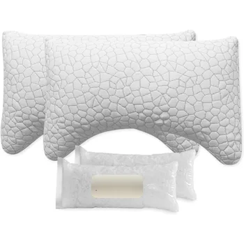 Възглавниците от пяна с памет ефект - Възглавница за шията, за облекчаване на болката - Възглавница за двойно легло, 2 опаковки - Регулируема късчета пяна с памет ефект