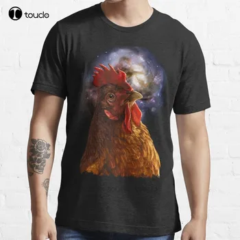 Нова тениска Chicken Galaxy Пилета Chicken Space Galaxy Памучен Мъжки t-shirt Teacher Shirt Custom Aldult Teen Unisex Tee Shirt