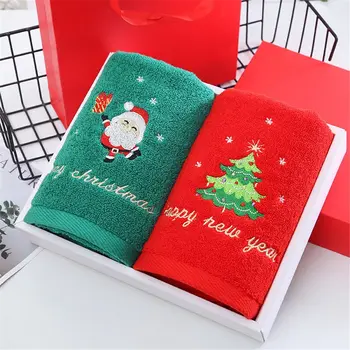 Кърпи за ръце с Коледен дизайн, Гъба, хавлиени кърпи от чист памук, декоративни кърпи за лице в банята, Коледни Кърпи за подарък
